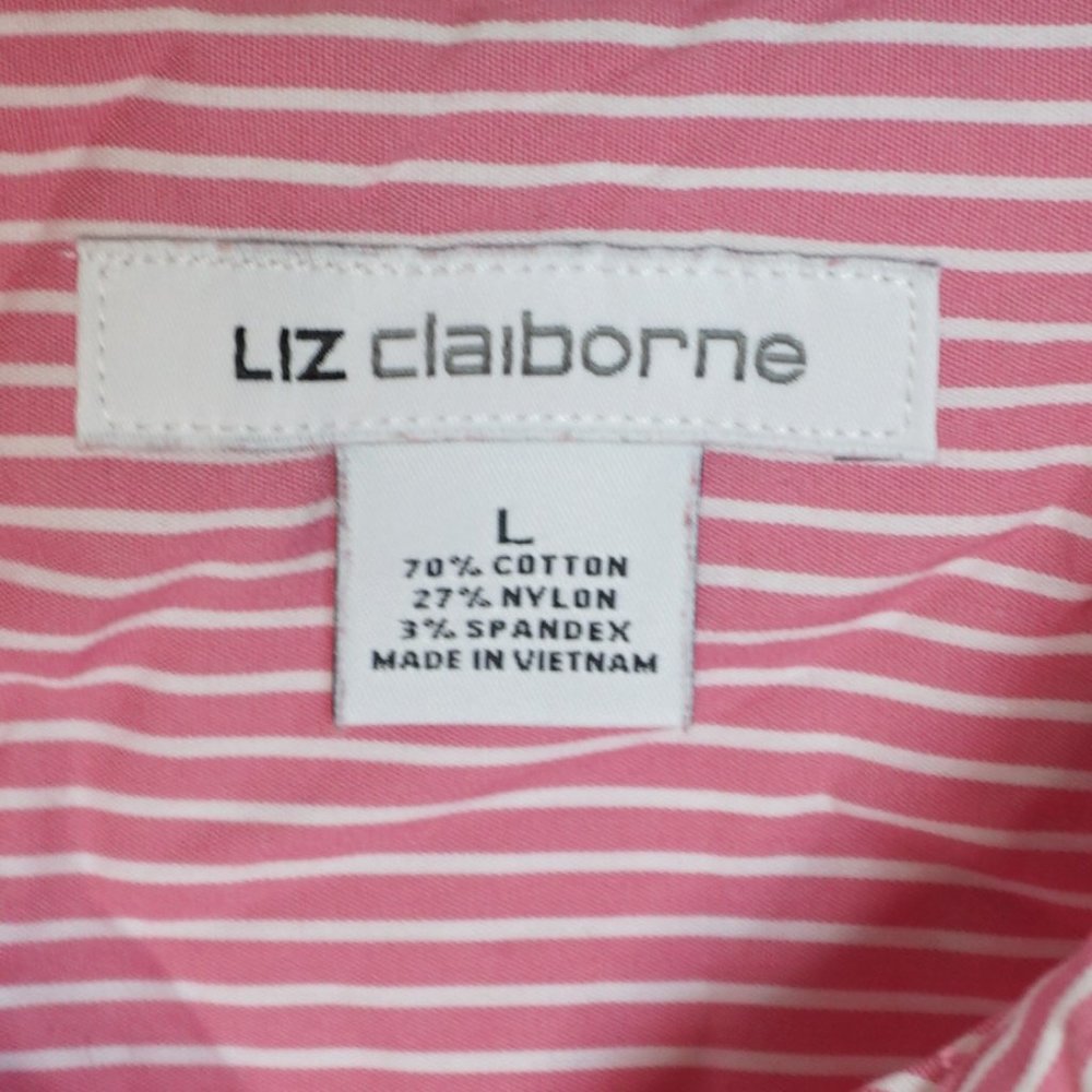 Liz Claiborne  Pink Stripe Dress Shirt - Picture 4 of 5